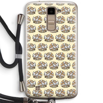 Slapende poes: LG K10 (2016) Transparant Hoesje met koord