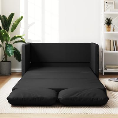 Slaapbank vloermodel 2-in-1 112x174x55 cm kunstleer zwart