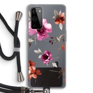Geschilderde bloemen: OnePlus 9 Pro Transparant Hoesje met koord