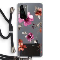 Geschilderde bloemen: OnePlus 9 Pro Transparant Hoesje met koord