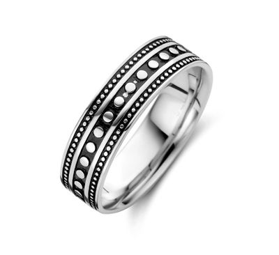 Ring Fantasie zilver-oxide 6 mm
