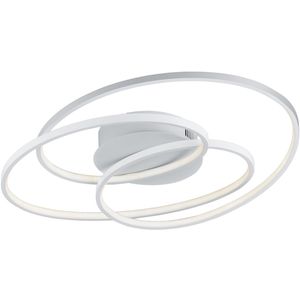 LED Plafondlamp - Trion Gilo - 38W - Warm Wit 3000K - Dimbaar - Rond - Mat Wit - Aluminium