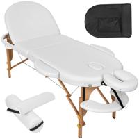 tectake® - Massagetafel ovaal - wit - 6 cm matras - incl. halve en hele rol en draagtas - 400194 - thumbnail