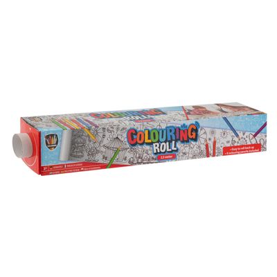 Creative Craft Group Kleurrol met print en 6 kleurpotloden, 250x42cm