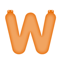 Oranje opblaasbare letter W