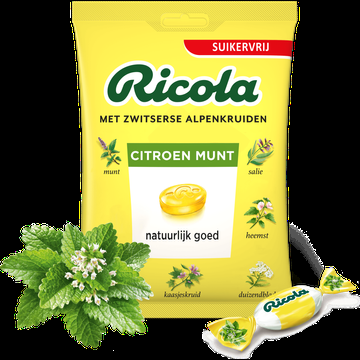 Ricola Citroen Munt Suikervrij Pastilles 20 Stuks 75 g bij Jumbo