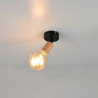 Trio PlafondlampLamego zwart met hout - R86681035