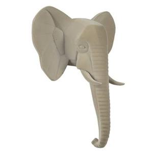 Clayre & Eef Wanddecoratie Olifant 17x8x21 cm Beige Kunststof