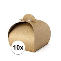 10x kraft cadeaudoosjes - bedankjes - goody bags doosjes - bruin