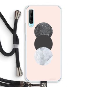 Marmeren cirkels: Huawei P Smart Pro Transparant Hoesje met koord