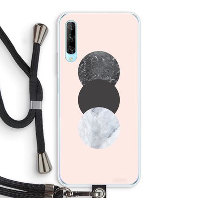 Marmeren cirkels: Huawei P Smart Pro Transparant Hoesje met koord