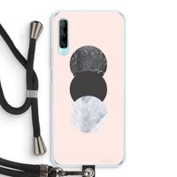 Marmeren cirkels: Huawei P Smart Pro Transparant Hoesje met koord