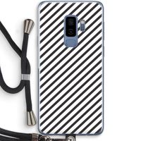 Strepen zwart-wit: Samsung Galaxy S9 Plus Transparant Hoesje met koord