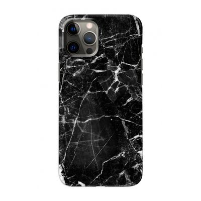 Zwart Marmer 2: Volledig geprint iPhone 12 Pro Hoesje