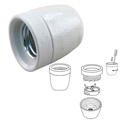 Porseleinen fitting E27 groot, 17mm Porseleinen fitting E27 groot, 17mm