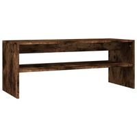 The Living Store salontafel - gerookt eiken - 100 x 40 x 40 cm - bewerkt hout