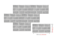 RetroBrick - 6-delige Zelfklevende Retro Baksteen Wandstickers (30x15cm)