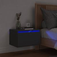 Nachtkastje met LED's wandgemonteerd zwart