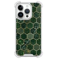 iPhone 14 Pro siliconen shockproof hoesje - Kubus groen