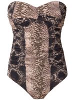 Amir Slama sleeveless swimsuit - Marron