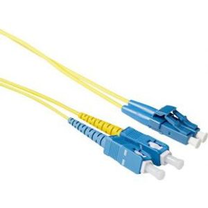 ACT 0.5 meter LSZH Singlemode 9/125 OS2 short boot glasvezel patchkabel duplex met LC en SC connecto