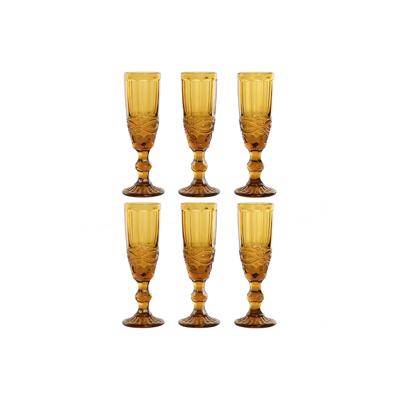 Set van bekers Home ESPRIT Amber Kristal 150 ml (6 Stuks)