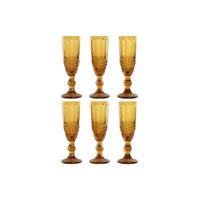 Set van bekers Home ESPRIT Amber Kristal 150 ml (6 Stuks)