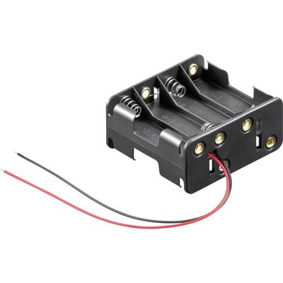 Goobay 81218 Batterijhouder Aantal cellen: 8 AA (penlite) Kabel (l x b x h) 63 x 58 x 29.5 mm