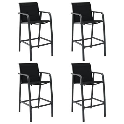 Tuinbarstoelen 4 st textileen zwart