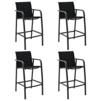 Tuinbarstoelen 4 st textileen zwart