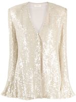 LAPOINTE blouse brodée de sequins à col v - Gris