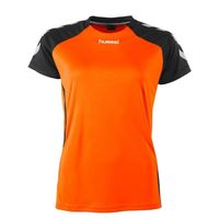 Hummel 110603 Aarhus Shirt Ladies - Shocking Orange-Black - S - thumbnail