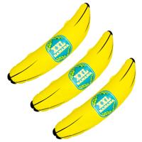 Opblaasbare fruit banaan XL - 3x - 71 cm - groot formaat - fun opblaasartikelen