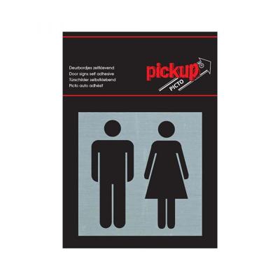 Bord Alulook Dames/Heren - 80x80 mm zelfklevend.