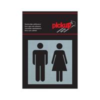 Bord Alulook Dames/Heren - 80x80 mm zelfklevend.