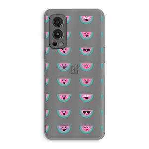 Smiley watermeloenprint: OnePlus Nord 2 5G Transparant Hoesje