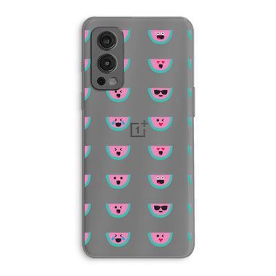 Smiley watermeloenprint: OnePlus Nord 2 5G Transparant Hoesje