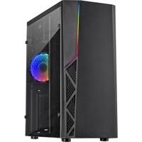 Inter-Tech b-02 rgb midi tower behuizing (zwart | 3x usb-a | rgb | window)
