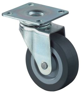 BS Rollen Zwenkwiel | wiel-d. 50 mm draagvermogen 40 kg | met schroefplaat | rubber grijs | 1 stuk - F26.051 F26.051