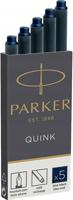 5 Inktpatronen Parker Quink blauw/zwart permanent 5 Inktpatronen Parker Quink blauw/zwart permanent