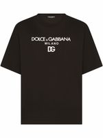 Dolce & Gabbana t-shirt en coton à logo brodé - Noir