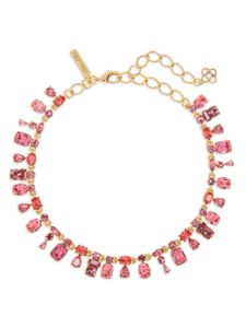 Oscar de la Renta collier ras-de-cou serti de cristaux - Rose