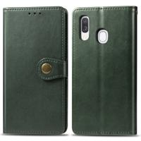 Retro effen kleur lederen gesp mobiele telefoon bescherming lederen draagtas met foto frame & kaartsleuf & portemonnee & beugel functie voor Galaxy A4