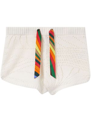 PUCCI short en maille ajourée - Blanc