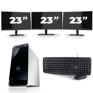 Dell XPS 8300 Tower - Intel Core i5-2e Generatie - 8GB RAM - 256GB SSD - Windows 10 + 3x 23 inch Monitor