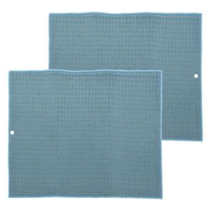 Afwas afdruipmat keuken - 2x - absorberend- microvezel - blauw - 40 x 48 cm