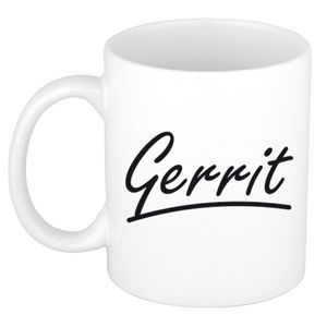 Gerrit voornaam kado beker / mok sierlijke letters - gepersonaliseerde mok met naam   -