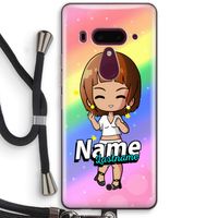 Chibi Maker vrouw: HTC U12+ Transparant Hoesje met koord