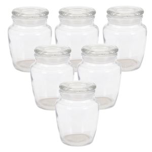 Kruidenpotjes/voorraadpotjes - 18x stuks - glas - transparant - 150 ml