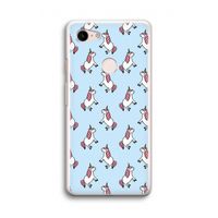 Eenhoorns overal: Google Pixel 3 Transparant Hoesje